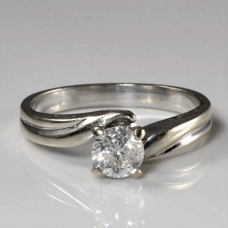 Handmade Pearl Jewelry For Timeless Elegance Bypass Solitaire Diamond Engagement Ring | 0.51ct | SZ 7.75 |