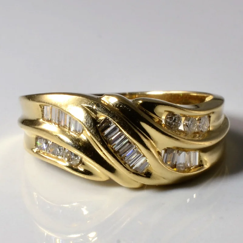 Sparkle More For Less – Jewelry Sale Happening Now Twisted Baguette Diamond Band | 0.18ctw | SZ 6.5 |
