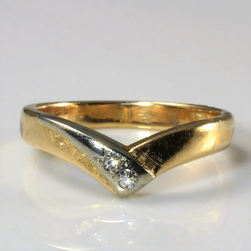 Exclusive Online Jewelry Sale – Don't Wait Two Tone Chevron Bypass Ring | 0.02ctw | SZ 4 |