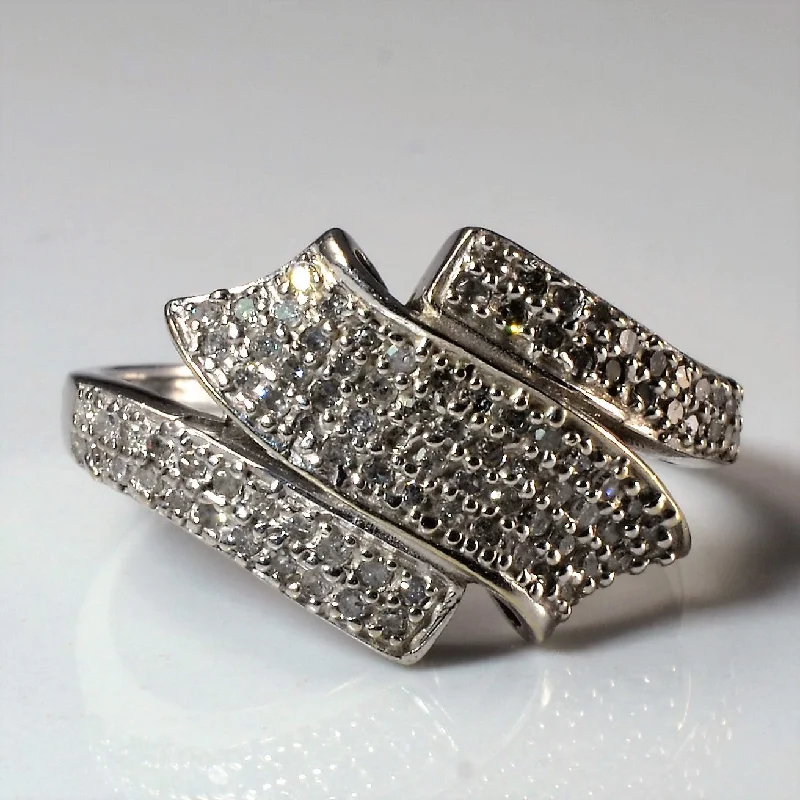 Handcrafted Beauty At Affordable Prices Diamond Bypass Wave Ring | 0.24ctw | SZ 7 |