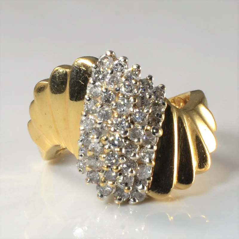 Timeless Beauty, Unbeatable Deals – Jewelry Sale On Cluster Diamond Bypass Ring | 0.80ctw | SZ 6.5 | Timeless Beauty, Unbeatable Deals – Jewelry Sale On Cluster Diamond Bypass Ring | 0.80ctw | SZ 6.5 |