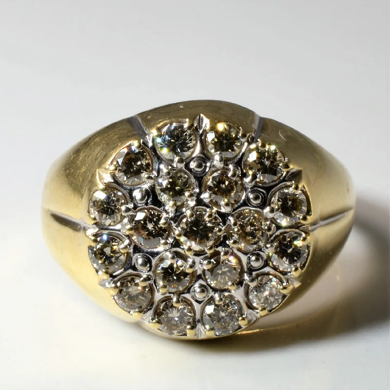 Special Sale On Handcrafted Jewelry – Shop Today Light Champagne Diamond Cluster Ring | 0.94ctw | SZ 10 |