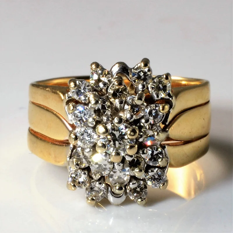 Bestselling Jewelry At Special Promotional Rates Soldered Cluster Diamond Wedding Set | 0.74ctw | SZ 6 |