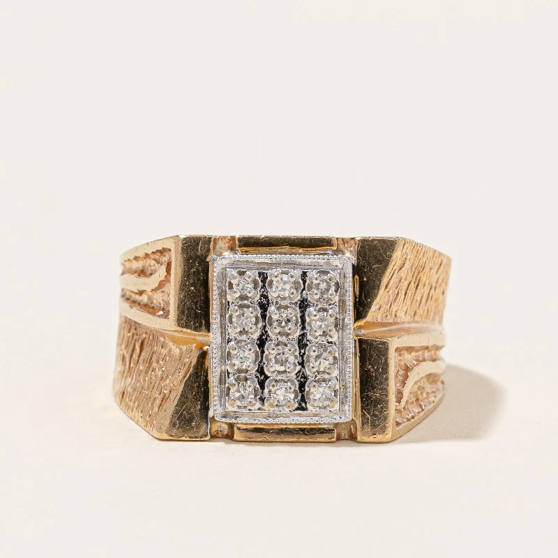 Premium Jewelry, Premium Discounts – Act Fast Cluster Diamond Textured Gold Ring | 0.12ctw | SZ 9.5 | Premium Jewelry, Premium Discounts – Act Fast Cluster Diamond Textured Gold Ring | 0.12ctw | SZ 9.5 |