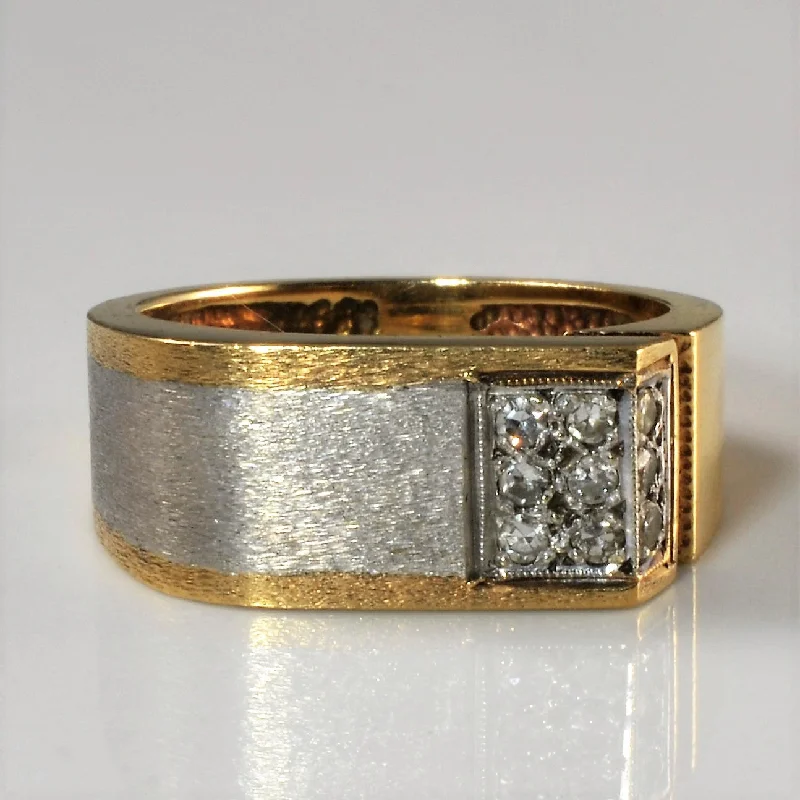 Elevate Your Jewelry Collection With Limited-Time Savings Two Tone Satin Finish Diamond Band | 0.09ctw | SZ 7.25 |
