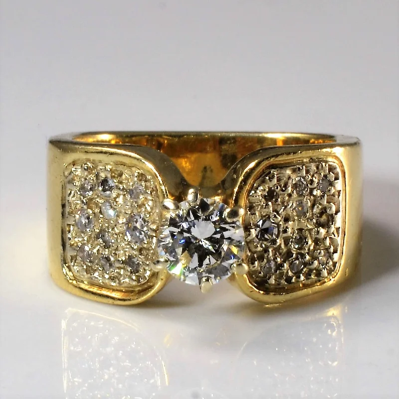 Shop Signature Jewelry Styles At Exclusive Prices Wide Band Pave Detailed Engagement Ring | 0.61ctw | SZ 5.5 |