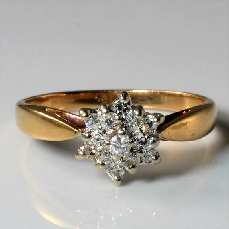 Shop Stylish Jewelry Now And Save Big Tapered Diamond Cluster Ring | 0.115ctw | SZ 5.5 |