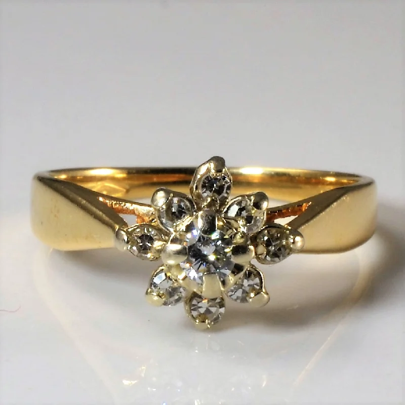 Luxury Jewelry Now At Special Promotional Rates Floral Cluster Diamond Ring | 0.20ctw | SZ 6.5 |