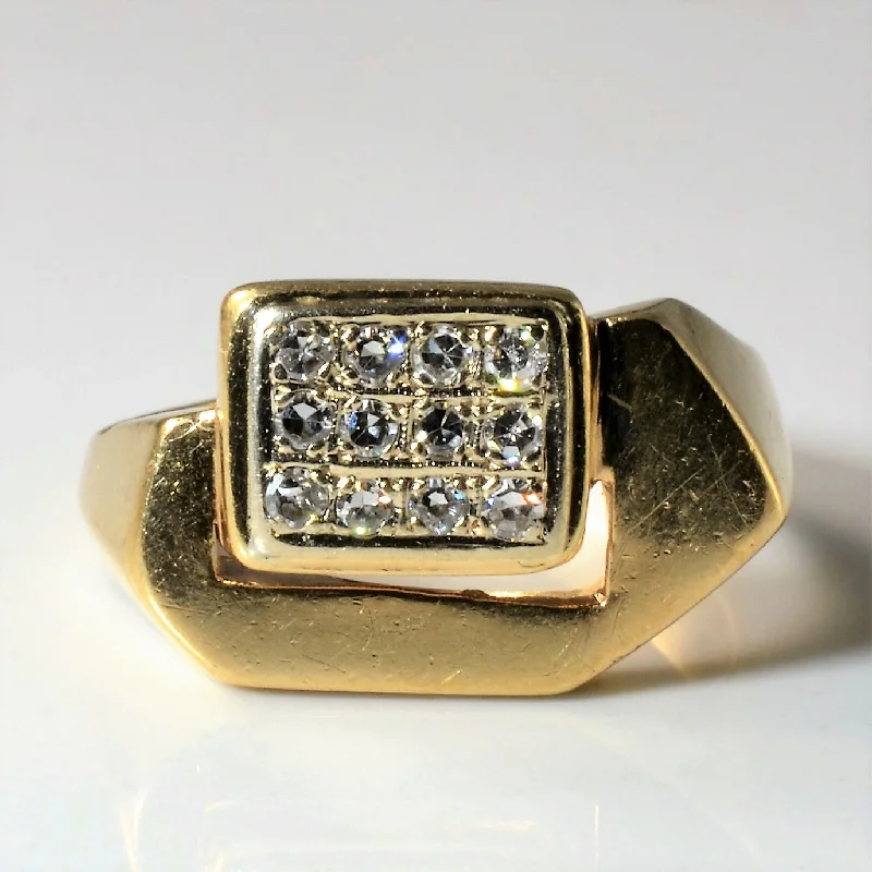 Discounted Jewelry For A Glamorous Look Abstract Diamond Grid Ring | 0.21ctw | SZ 8.75 |
