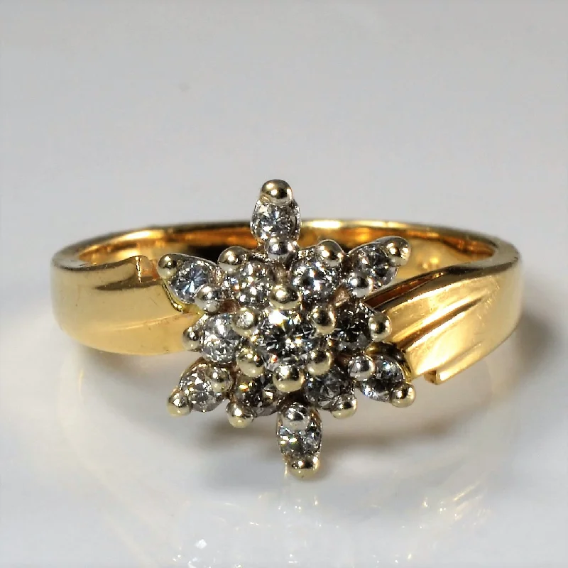 Personalized Jewelry At Special Discount Rates Diamond Cluster Burst Bypass Ring | 0.22ctw | SZ 5.75 |