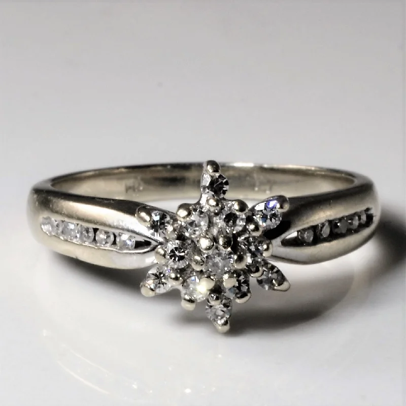 Grab Your Favorite Jewelry At The Lowest Prices Snowflake Diamond Cluster Ring | 0.22ctw | SZ 7.5 |