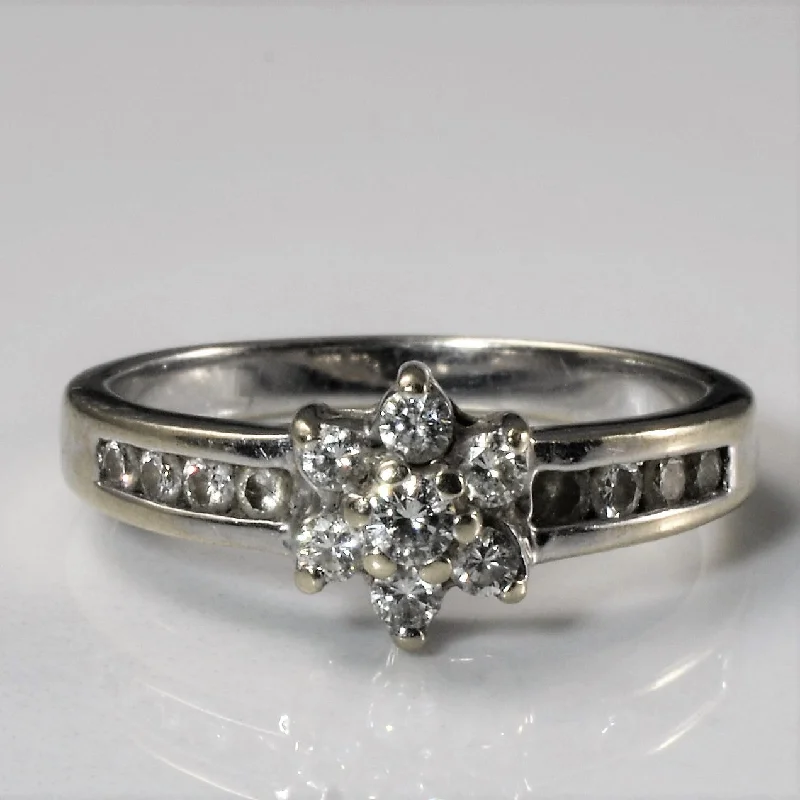 Jewelry Deals That Outshine The Rest Floral Diamond Cluster Ring | 0.44ctw | SZ 8.25 |