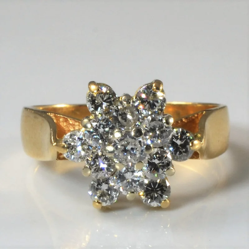 Dazzle In Elegance With Our Biggest Jewelry Sale Diamond Burst Cluster Ring | 0.78ctw | SZ 6.75 |