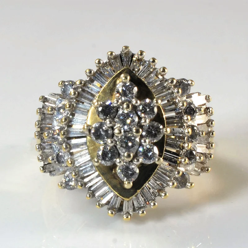 Timeless Elegance, Temporary Discounts – Act Fast Marquis Shaped Diamond Cluster Ring | 1.60ctw | SZ 7 | Timeless Elegance, Temporary Discounts – Act Fast Marquis Shaped Diamond Cluster Ring | 1.60ctw | SZ 7 |