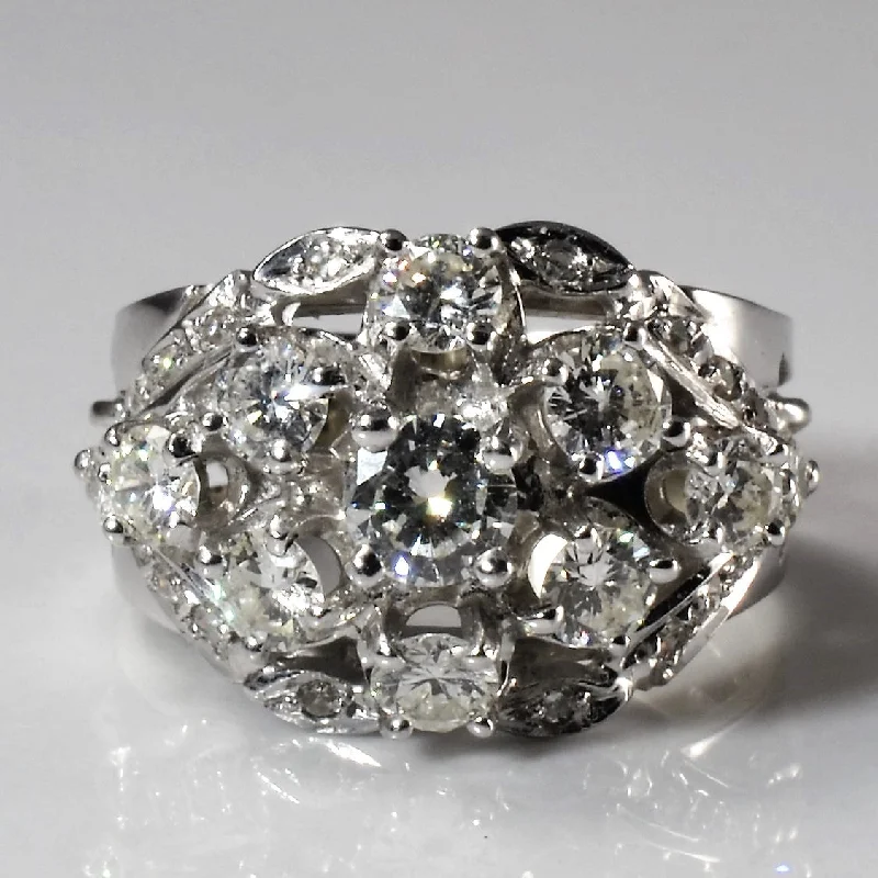 Affordable Elegance – Special Jewelry Sale Now Live Cluster Set Diamond Wide Ring | 1.31ctw | SZ 5.5 |