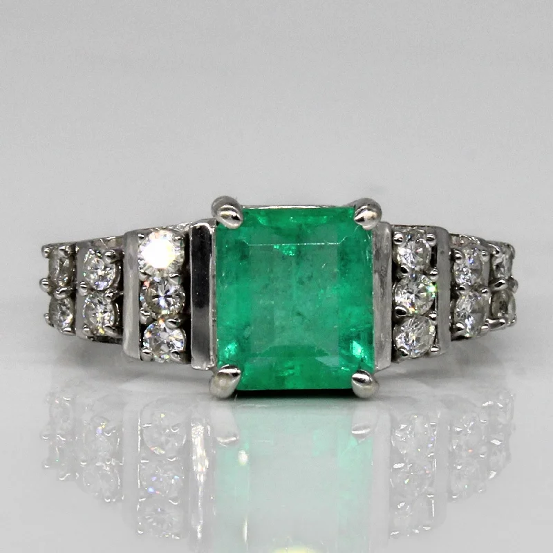 Affordable Luxury Jewelry For Every Occasion Colombian Emerald & Diamond Ring | 1.40ct, 0.56ctw | SZ 8 | Affordable Luxury Jewelry For Every Occasion Colombian Emerald & Diamond Ring | 1.40ct, 0.56ctw | SZ 8 |