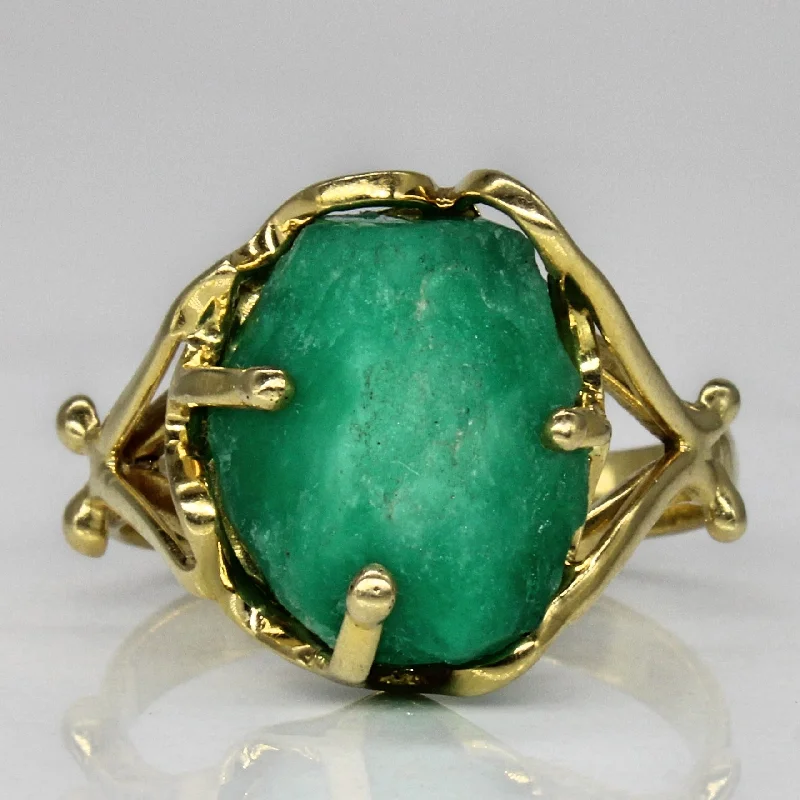 Discounted Luxury Jewelry – Shine Without The Splurge Natural Rough Emerald Ring | 8ct | SZ 8 |