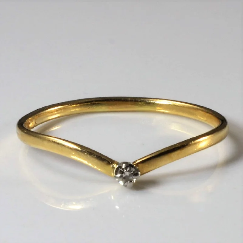 Jewelry Clearance – Final Chance To Save Big Single Diamond Chevron Ring | 0.01ct | SZ 6.5 |