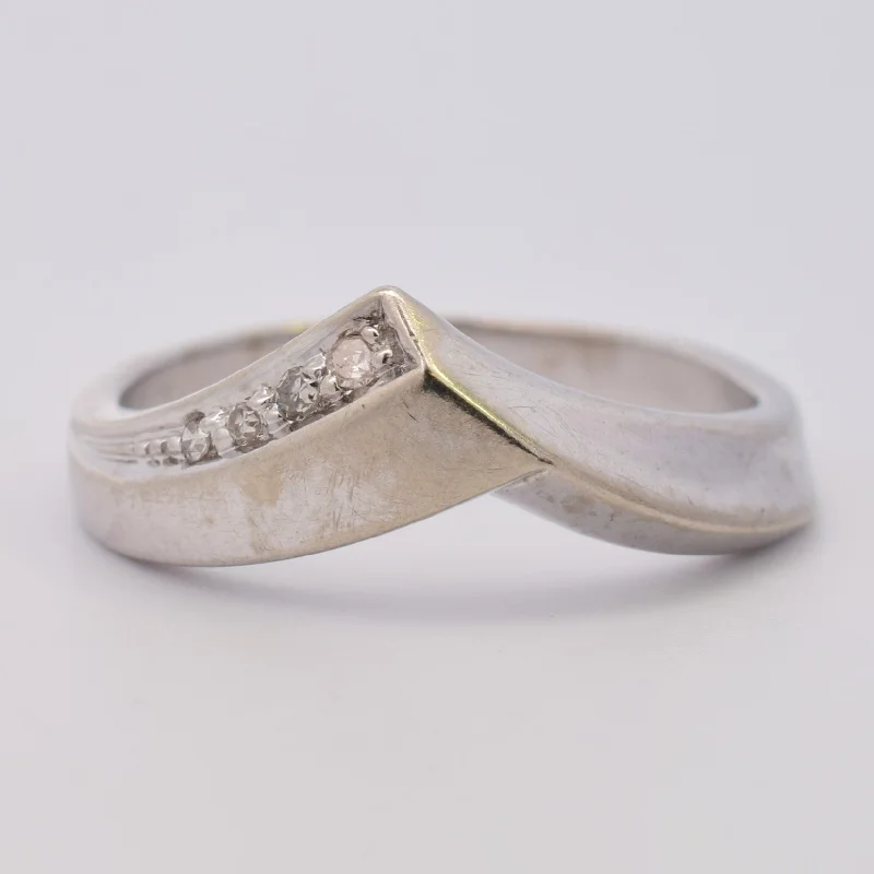 Limited-Stock Jewelry Sale – Once It's Gone, It's Gone Diamond Chevron Ring | 0.03ctw | SZ 5.25 |