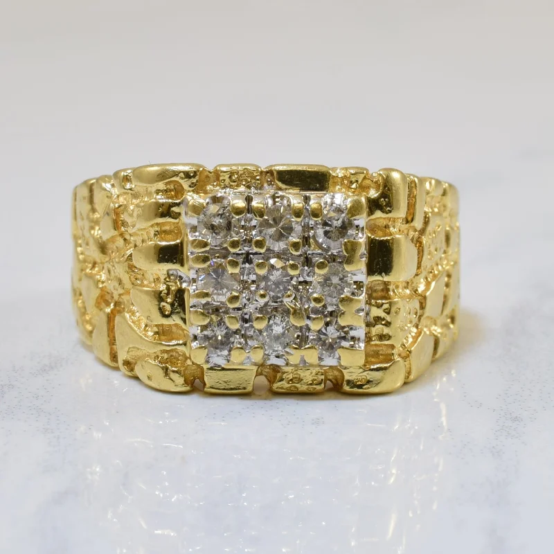 Stunning Jewelry Pieces At The Lowest Prices Ever Diamond Grid Textured Ring | 0.36ctw | SZ 10 |