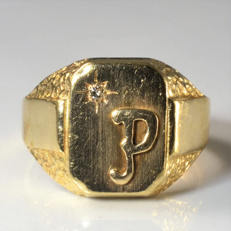 Timeless Beauty, Unbeatable Deals – Jewelry Sale On Diamond Initial 'P' Signet Ring | 0.02ct | SZ 9.25 | Timeless Beauty, Unbeatable Deals – Jewelry Sale On Diamond Initial 'P' Signet Ring | 0.02ct | SZ 9.25 |