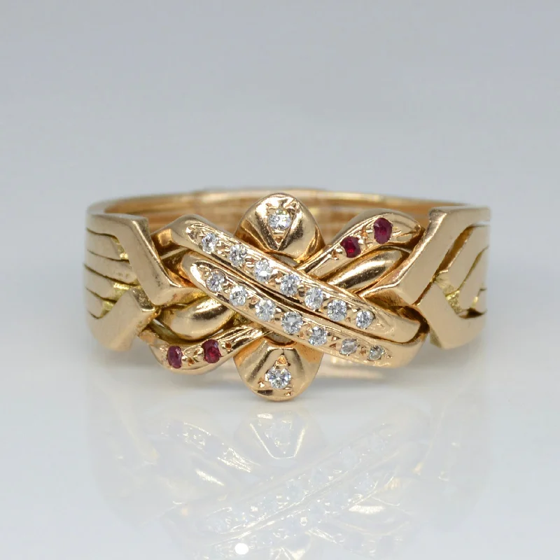 Unmissable Jewelry Sale – Shop Before It's Too Late Diamond & Ruby Six Band Puzzle Ring | SZ 13.75 | Unmissable Jewelry Sale – Shop Before It's Too Late Diamond & Ruby Six Band Puzzle Ring | SZ 13.75 |