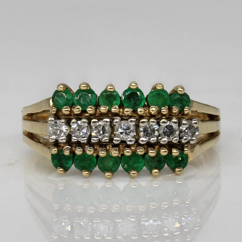 Holiday Jewelry Sale – Perfect Gifts At The Best Prices Triple Row Emerald & Diamond Ring | 0.36ctw, 0.17ctw | SZ 6.5 |