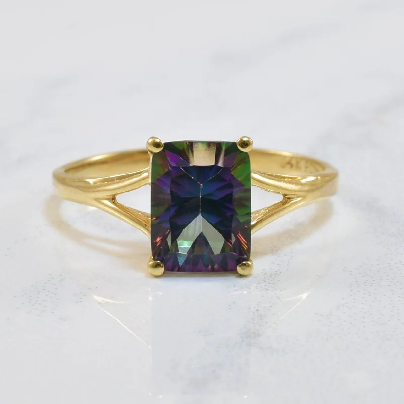 Jewelry Sale – Exclusive Styles At Lower Prices Split Shank Fantasy Cut Mystic Topaz Solitaire Ring | 1.75ct | SZ 7 |