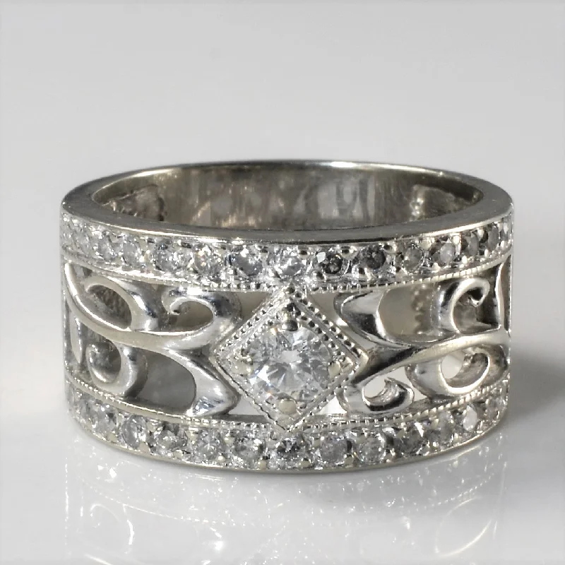 Trending Jewelry Now Available At Exclusive Prices Filigree Diamond Wide Band | 0.43ctw | SZ 5.5 | Trending Jewelry Now Available At Exclusive Prices Filigree Diamond Wide Band | 0.43ctw | SZ 5.5 |