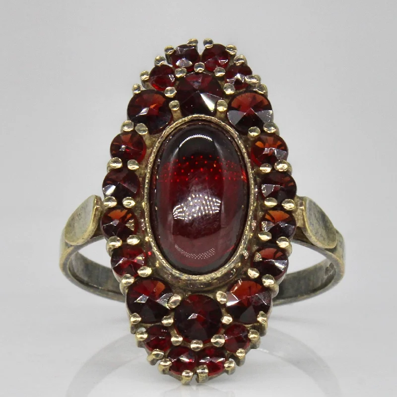 Flash Sale On Elegant Jewelry – Don't Miss Out Czechoslovakia Hallmarket Garnet Ring in Silver | 3.89ctw | SZ 7.5 |
