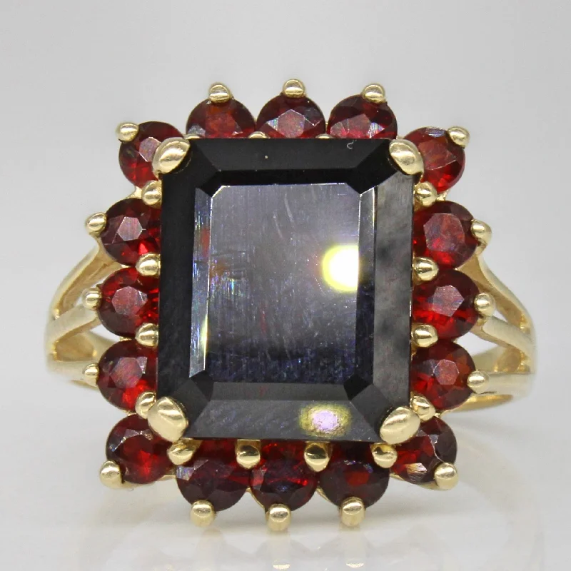 Personalized Jewelry Sale – Unique Pieces At Great Prices Garnet Halo Cocktail Ring | 8.89ctw | SZ 9 |