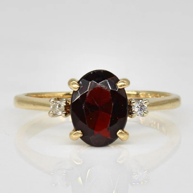 Get Your Favorite Jewelry At The Best Price Garnet & Diamond Three Stone Ring | 1.00ct, 0.03ctw | SZ 5.5 | Get Your Favorite Jewelry At The Best Price Garnet & Diamond Three Stone Ring | 1.00ct, 0.03ctw | SZ 5.5 |