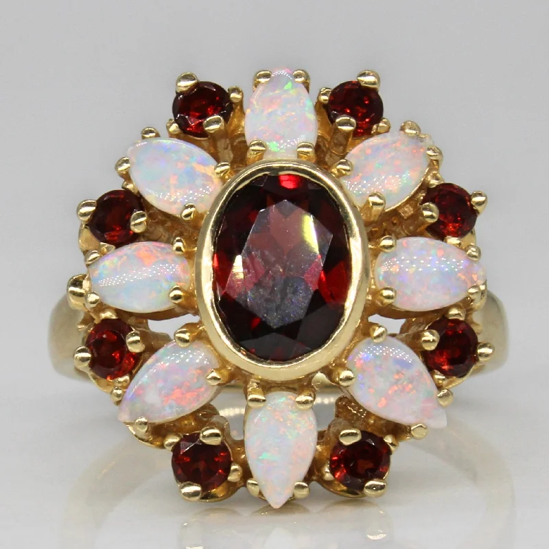 Huge Savings On Premium Jewelry Styles Garnet & Opal Cocktail Ring | 1.47ctw, 0.64ctw | SZ 8.25 | Huge Savings On Premium Jewelry Styles Garnet & Opal Cocktail Ring | 1.47ctw, 0.64ctw | SZ 8.25 |