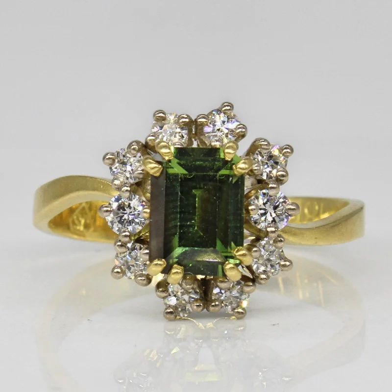 Elegant Jewelry Styles At Budget-Friendly Prices Green Sapphire & Diamond Halo Cocktail Ring | 1.45ct, 0.50ctw | SZ 9 | Elegant Jewelry Styles At Budget-Friendly Prices Green Sapphire & Diamond Halo Cocktail Ring | 1.45ct, 0.50ctw | SZ 9 |