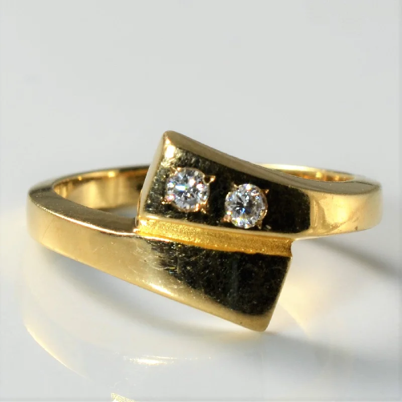 Huge Savings On Timeless Jewelry Collections Gypsy Set Two Stone Diamond Bypass Ring | 0.08ctw | SZ 7 |