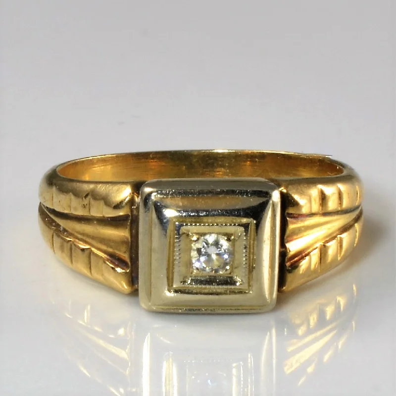 Affordable Gold-Plated Jewelry For Modern Fashion 1930s Illusion Set Diamond Ring | 0.04ct | SZ 7 |