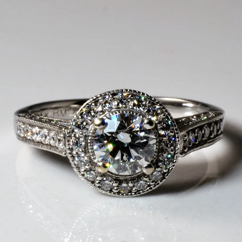 Must-Have Jewelry Pieces At Reduced Prices Diamond Halo Engagement Ring | 1.09ctw | SZ 5.75 |