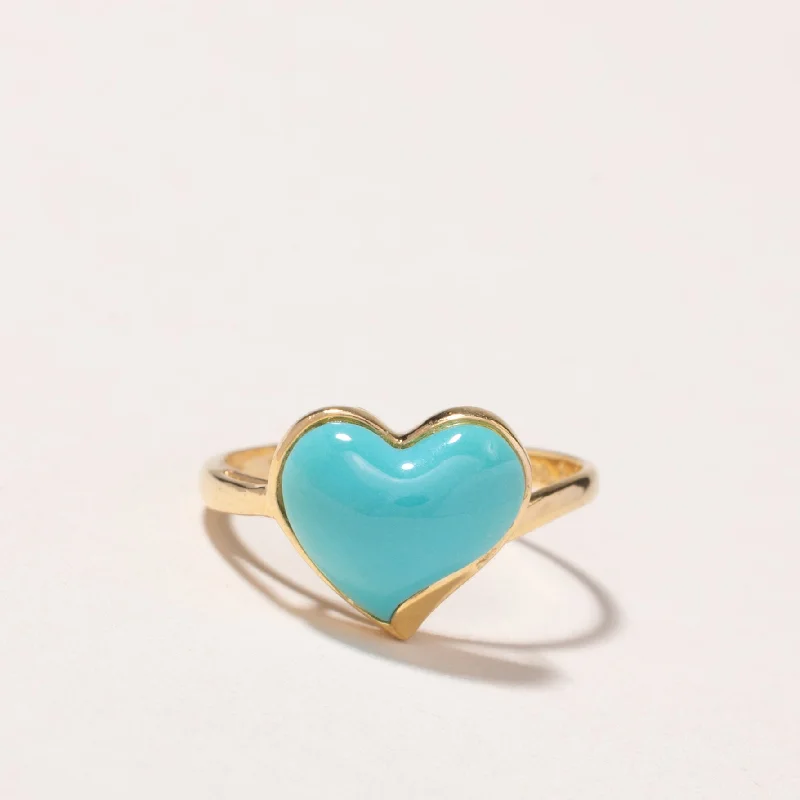 Unique Jewelry For Less – Shop The Sale Now Heart Cut Synthetic Turquoise Ring | 1.80ct | SZ 7 |