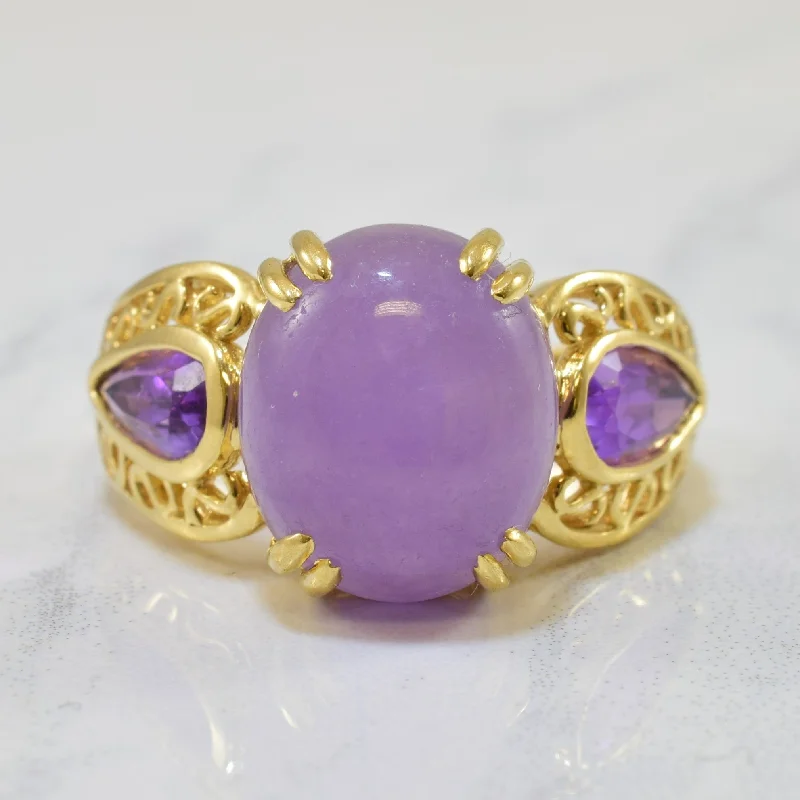 Big Discounts On Elegant Jewelry Collections Lavender Jade & Amethyst Cocktail Ring | 7.75ct, 1.00ctw | SZ 8 | Big Discounts On Elegant Jewelry Collections Lavender Jade & Amethyst Cocktail Ring | 7.75ct, 1.00ctw | SZ 8 |