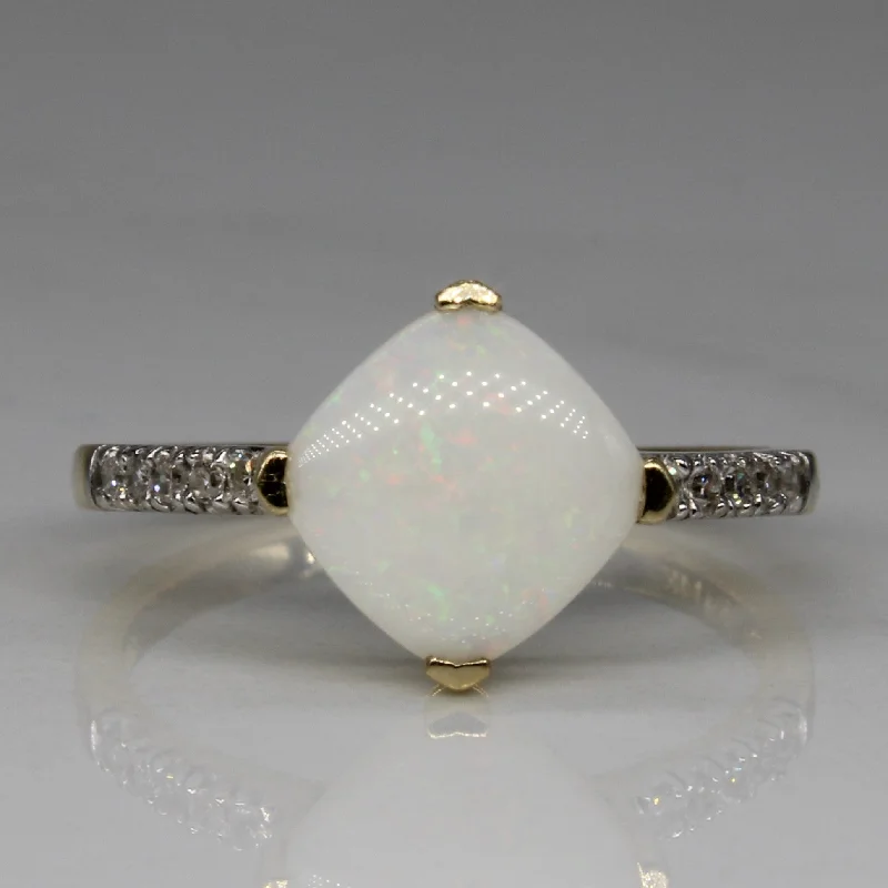 Premium Diamond Jewelry For Unforgettable Moments Opal Cabochon & Diamond Ring | 1.00ct, 0.05ctw | SZ 7 |