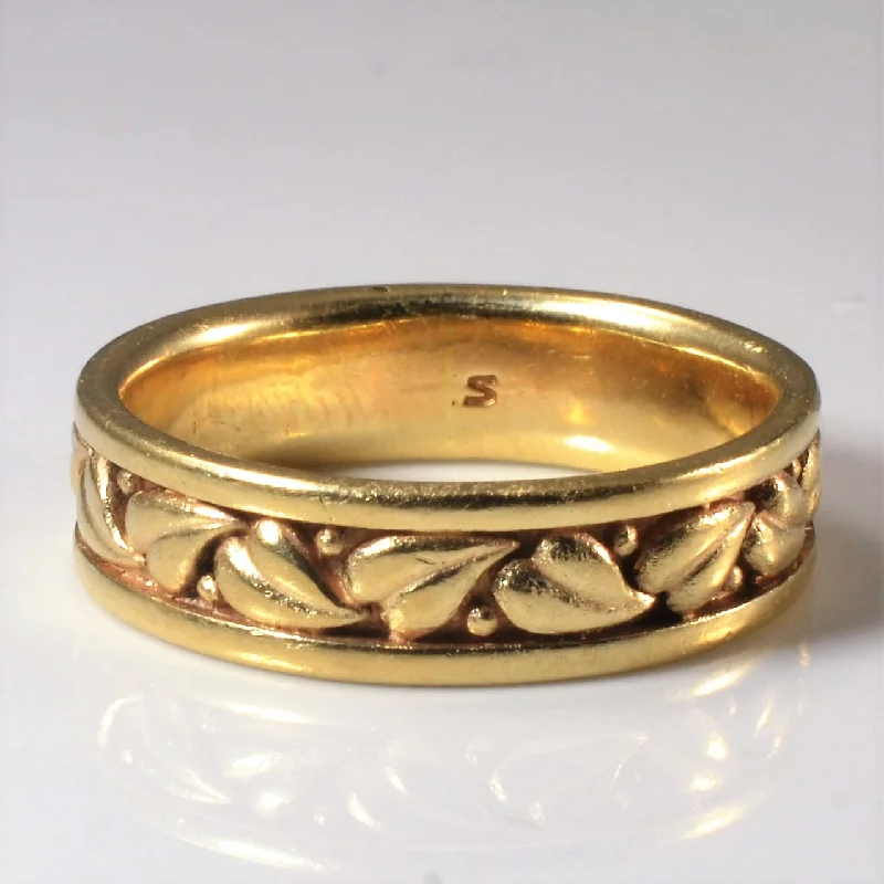 Stunning Statement Jewelry, Unbeatable Discounts Ornate Yellow Gold Band | SZ 9.25 |