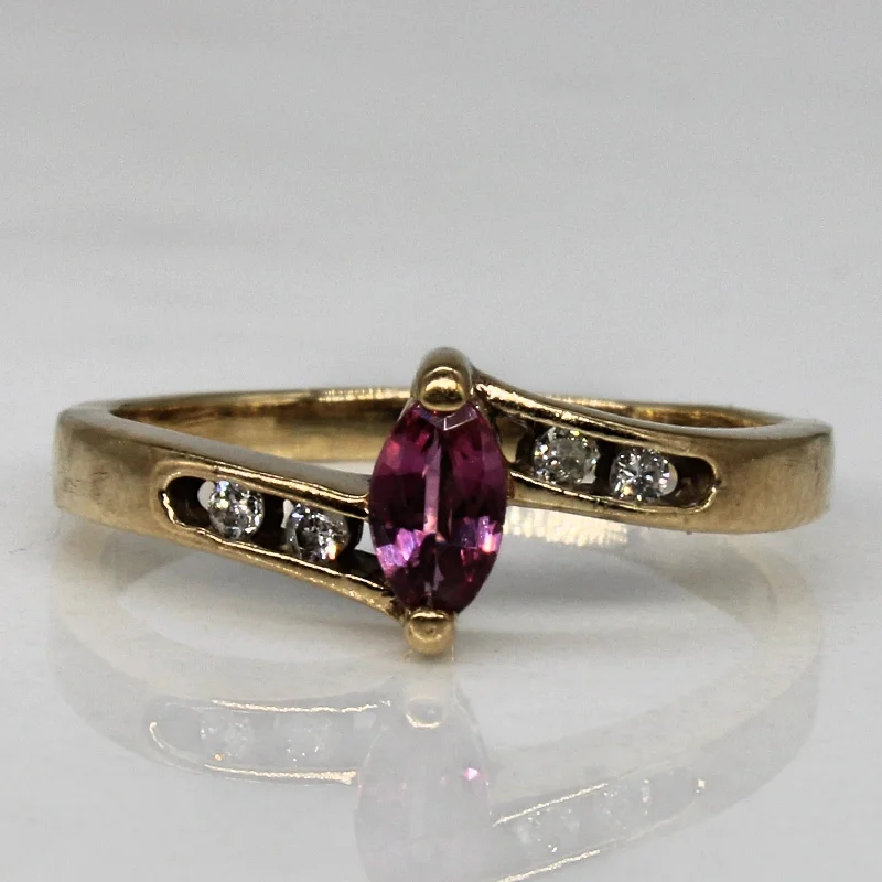 Premium Diamond Jewelry At Once-In-A-Lifetime Discounts Marquise Ruby & Diamond Ring | 0.14ct, 0.04ctw | SZ 3.5 |