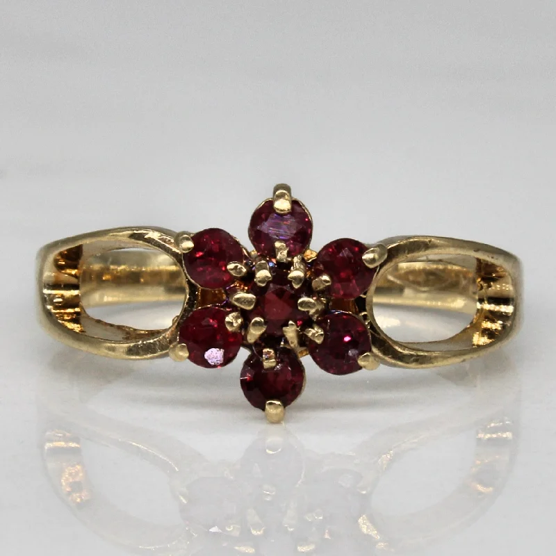 Dainty And Elegant Jewelry Now At Reduced Prices Ruby Flower Ring | 0.35ctw | SZ 5 |