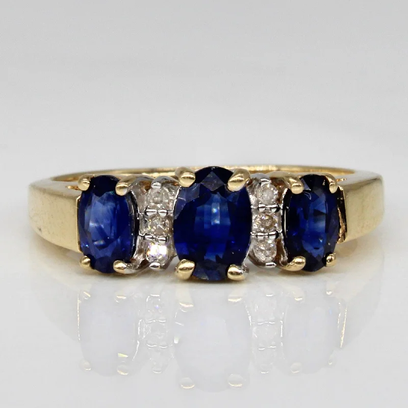 Personalized Engraved Jewelry For Meaningful Gifts Sapphire & Diamond Ring | 0.90ctw, 0.03ctw | SZ 7 | Personalized Engraved Jewelry For Meaningful Gifts Sapphire & Diamond Ring | 0.90ctw, 0.03ctw | SZ 7 |