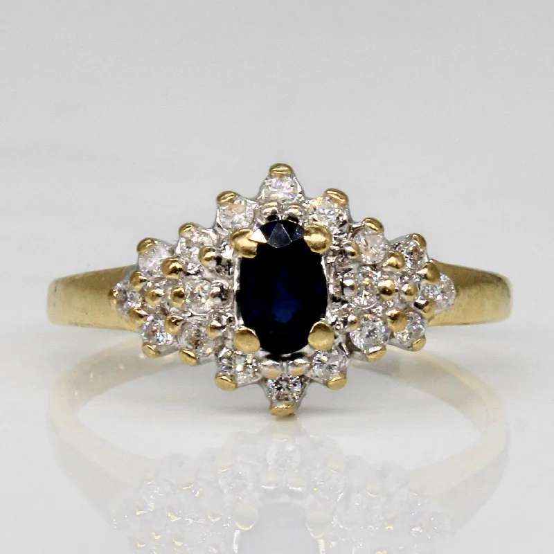 Grab Exquisite Jewelry At The Lowest Prices Sapphire & Diamond Cluster Ring | 0.26ct, 0.17ctw | SZ 6.25 | Grab Exquisite Jewelry At The Lowest Prices Sapphire & Diamond Cluster Ring | 0.26ct, 0.17ctw | SZ 6.25 |