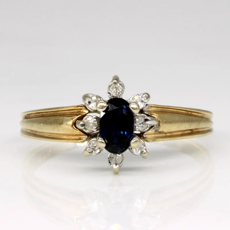 Grab Stylish Jewelry Before The Sale Ends Petite Sapphire & Diamond Halo Ring | 0.21ct, 0.04ctw | SZ 6.25 |