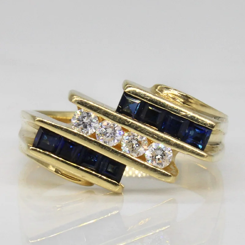 Buy More, Save More On Stunning Jewelry Pieces Sapphire & Diamond Diagonal Channel Ring | 0.48ctw, 0.18ctw | SZ 7 |