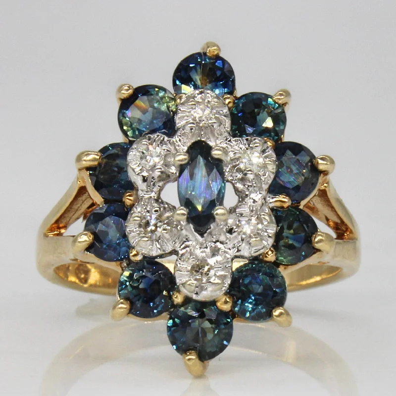 Elegant Jewelry Styles At Budget-Friendly Prices High Set Sapphire & Diamond Cocktail Ring | 1.10ctw, 0.03ctw | SZ 6.25 | Elegant Jewelry Styles At Budget-Friendly Prices High Set Sapphire & Diamond Cocktail Ring | 1.10ctw, 0.03ctw | SZ 6.25 |