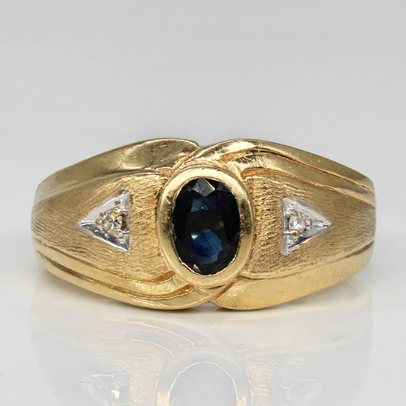 Affordable Gold-Plated Jewelry For Modern Fashion Bezel Set Sapphire & Diamond Ring | 0.48ct, 0.02ctw | SZ 9.5 | Affordable Gold-Plated Jewelry For Modern Fashion Bezel Set Sapphire & Diamond Ring | 0.48ct, 0.02ctw | SZ 9.5 |