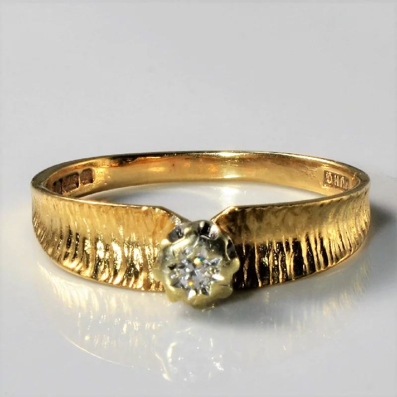 Dazzle With Discounts – Shop Jewelry On Sale 1976 London Hallmarked Textured Diamond Ring | 0.03ct | SZ 9.75 |